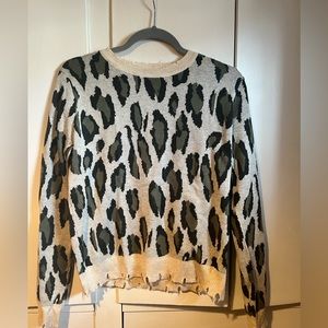 Fate Distressed Animal Print Sweater S